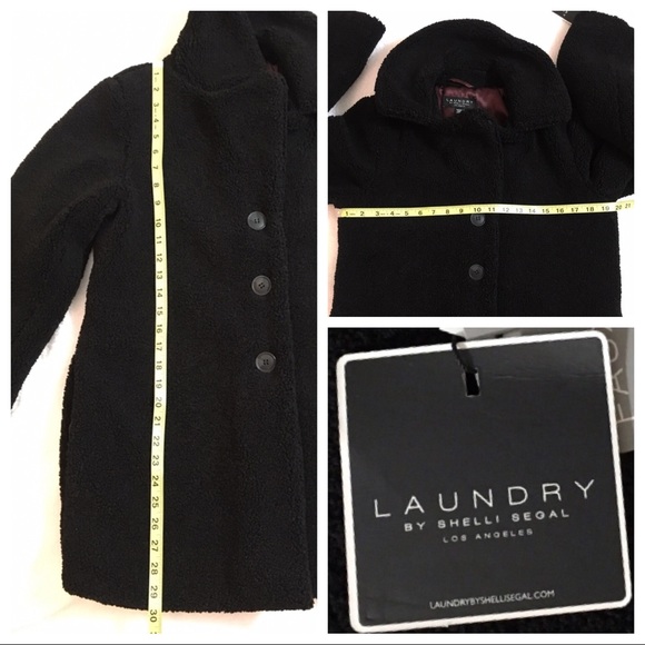 Laundry by Shelli Segal Black Faux Fur Teddy Coat - Picture 6 of 6